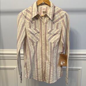 NWT True Religion Brand Women's Long Sleeved Western Style Shirt Top  Medium NEW